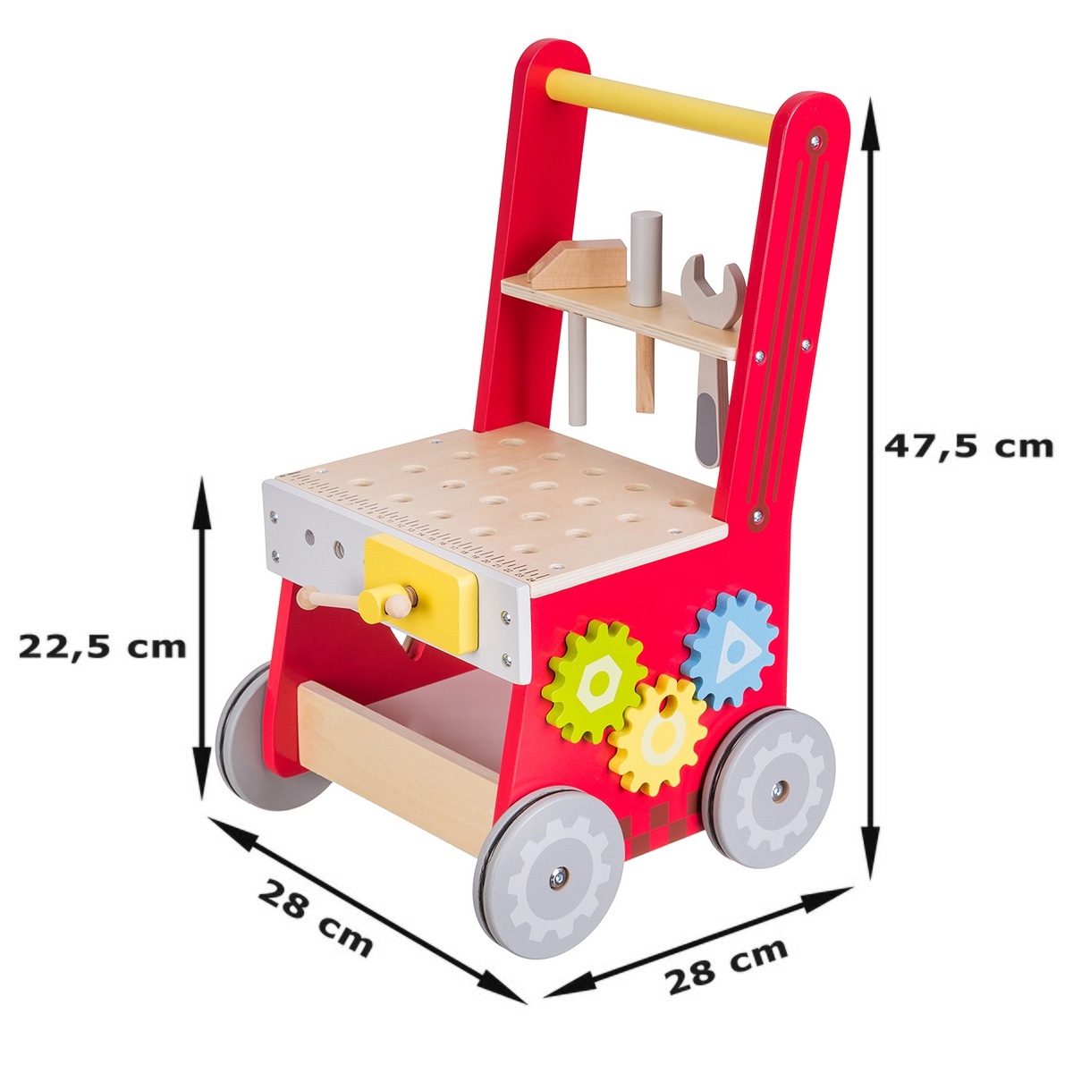 Mamabrum Houten Babywalker Duwkar met gereedschap Niolo